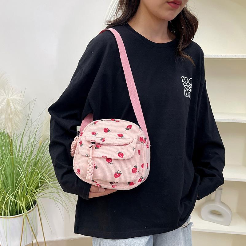 New Corduroy Fashion Shoulder Bag Women's Casual Crossbody Bag Student Small Square Bag Cute Cloth Bag