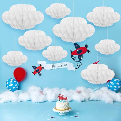 Hängende Wabenwolken-Dekoration, 3D-künstliche Wolken, Wabenornamente für Hochzeit, Geburtstag, Kinderzimmer, Babyparty-Dekor