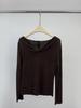 Jiu'er 7-Color Bowknot V-Neck Knitwear - Women's Versatile Solid Base Layer 0677