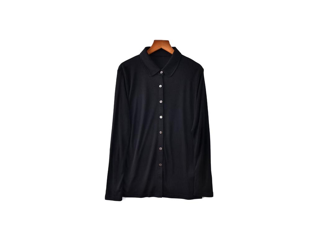 Yu Yue 2025 Versatile Mulberry Silk Long Sleeve Lapel Cardigan Shirt
