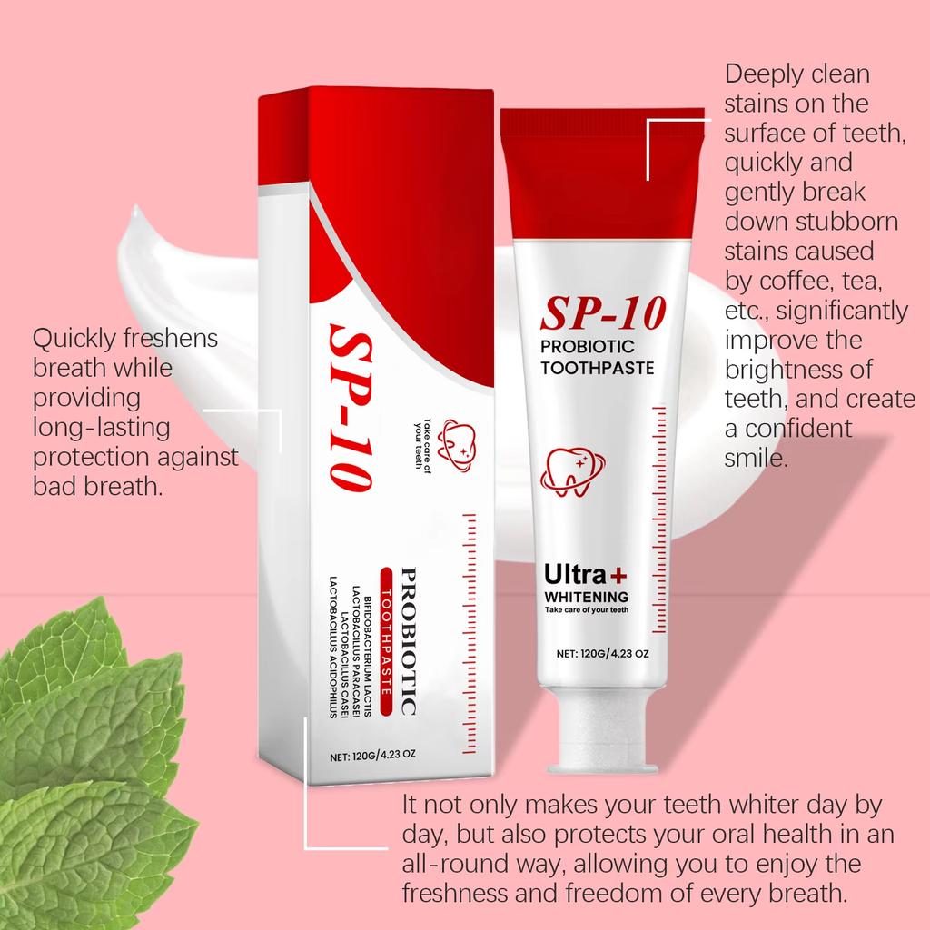Sp10 Probiotic Toothpaste Tooth Brightening Remove Plaque Improve Dental Caries Protect Gum Fresh Breath Oral Hygiene Cleansing