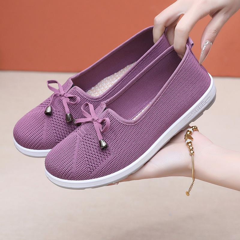 Spring and summer new fly-woven shoes medium shoes plus negative soft-soled cloth shoes