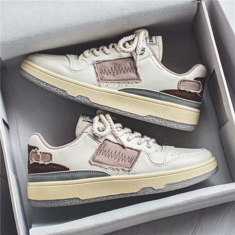 Fashion Breathable Lace-up Male Shoe Korean Style Non Slip Round Toe Sneakers Office Fashion 2025 Legitimate Size 44 Men's Casual Shoes