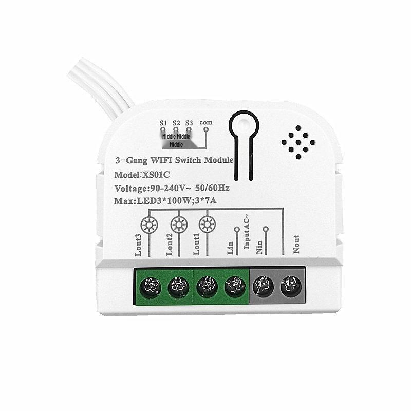 

Tuya Smart WiFi On/Off 3-Way Switch with Alexa Voice Control - Model XS01C