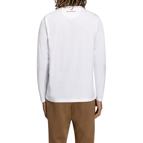 Mammut QD Logo Print Long Sleeve T-shirts, Asian Fit, Men's, AF, 1016-01030, White/Red, Size L, PRT2