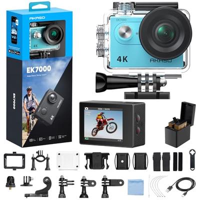 AKASO Actionkamera EK7000 4K 30FPS 20MP Undervandskamera med WiFi, Type-C Ekstern Mikrofon, 40M Vandtæt, 170° Vidvinkelobjektiv, To 1050mAh Ba