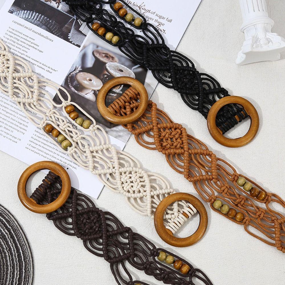 Retro Bohemian Style Belt Woven Waist Rope Vintage Ethnic Style Waistband Waist Accessories