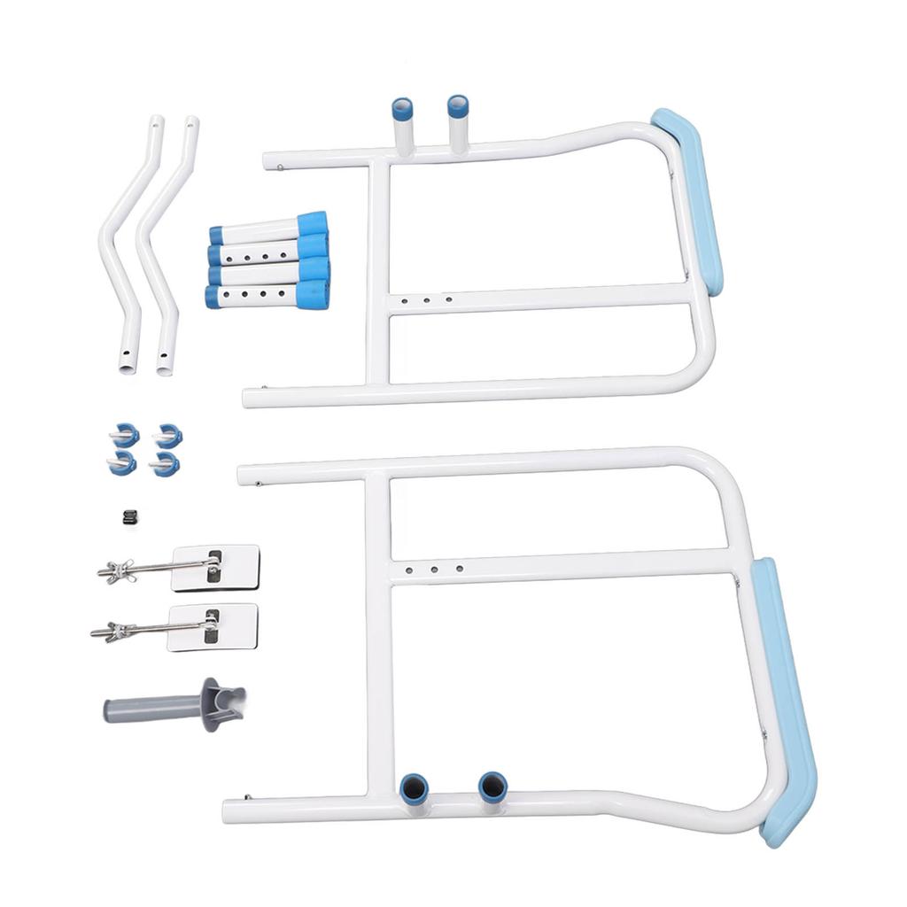 Folding Toilet Safety Rail Adjustable Width Height Padded Handles Stand Alone Toilet Handrails for