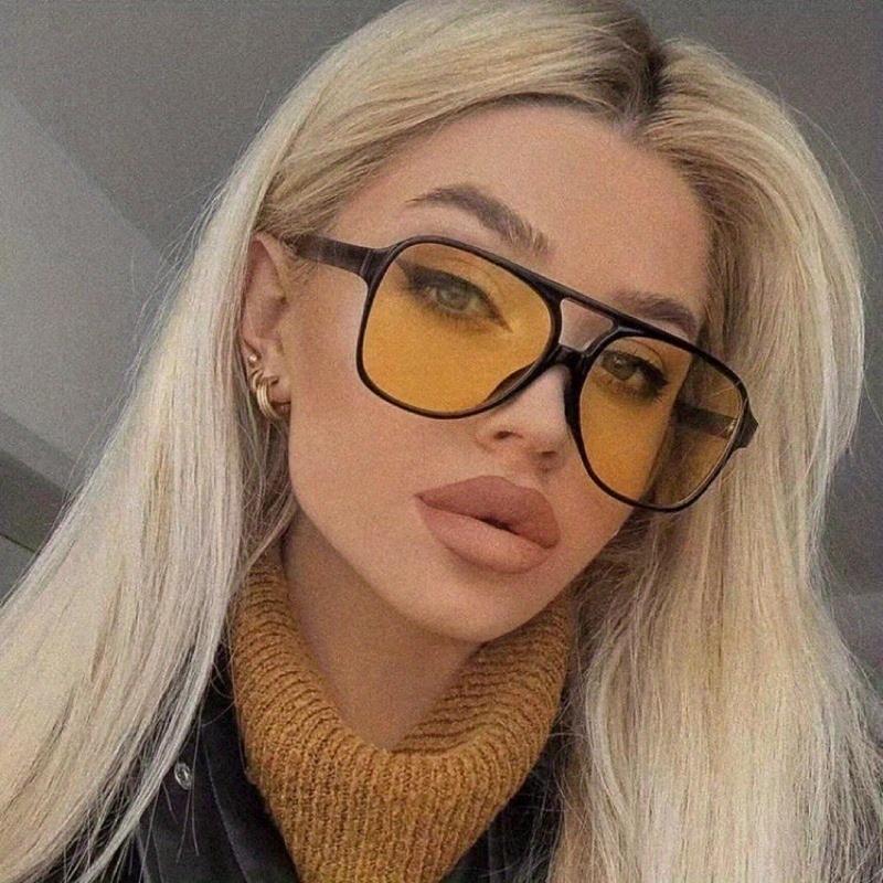 Retro Double Beam Sunglasses Summer Outdoor Protection Fashion Men's and Women's Glasses