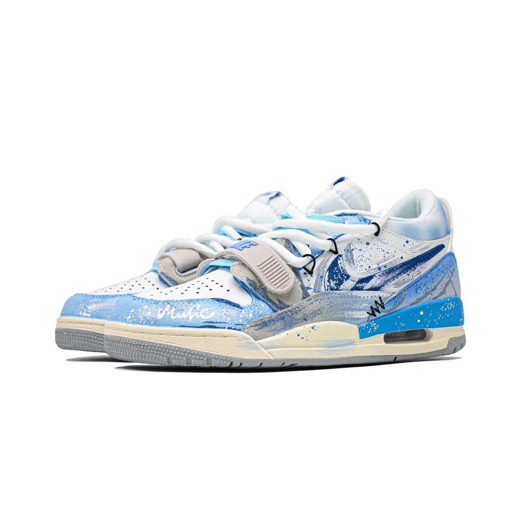 Jordan Legacy 312 Sea Tide Navigation Synthetic Leather Cushioning, Wear Resistant Low top Vintage Basketball Shoes CD7069-141(Team947-)