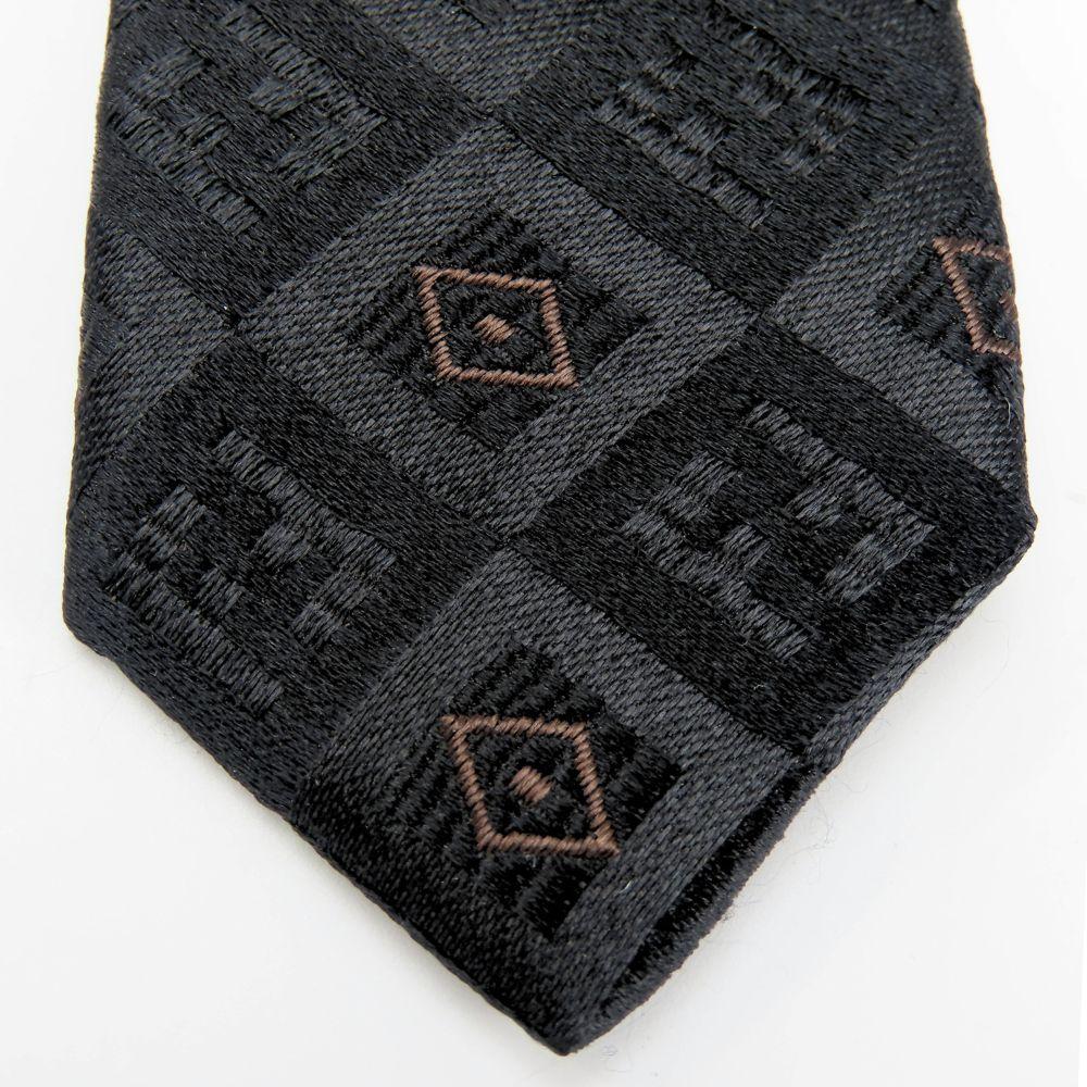 Used FENDI tie silk black Brown apparel