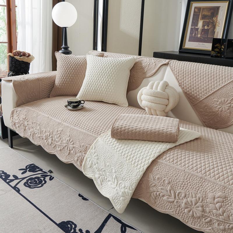 Winter Plush Sofa Cushion Light Luxury High Sense Simple Modern Thickened Non-Slip Four-Season Universal Sofa Cushion Cover