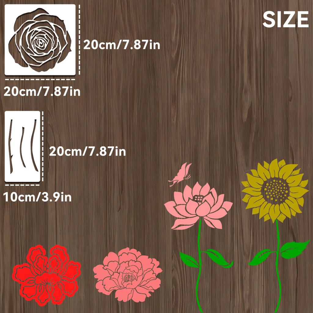 Flowers, Butterflies, Hollow Templates for Painting, Spray Painting, Spray Printing, and Missing Printing Boards, Diy, Horticultural Design Templates