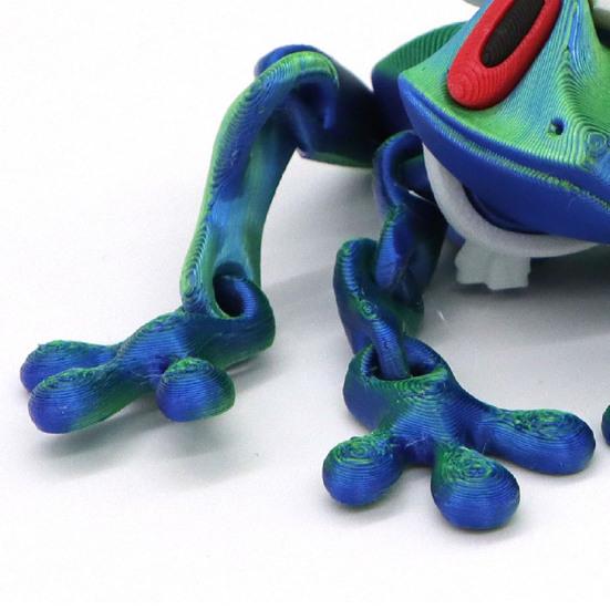 Yousheng 2Pcs Christmas Frog Fridge Magnet 3D Printed Movable Joints Santa Hat Frog Fidget Toy Articulated Animal Figurine Fridge Magnetic Frog