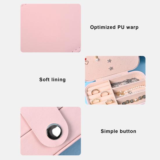 Pudełko do przechowywania biżuterii Duża pojemność Pyłoszczelne Antyoksydacyjne Odłączany separator Odporne na wilgoć Miękka wyściółka Kolczyki Pierścionek Naszyjnik Pojemnik na biżuterię