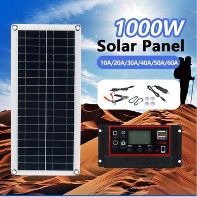 Solar Cell 10A-100A Controller Solar Panel for Camping Phone RV Car MP3 PAD Charger Outdoor Battery Supply