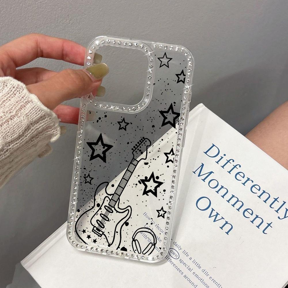 Bracelet Chain Phone Case For iPhone 17 16 15 13 14 for 17Air 17 12 14 16 Pro 17 14 16 Pro Max Sparking Diamond Cute Pattern Hard Cover With Lanyard