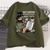 Funny Cat Make Coffe Print T Shirt for Unisex WOMEN Tshirt Summer Loose Cotton Short Sleeve Trendy Y2k Tops Unisexs Designer Clothes