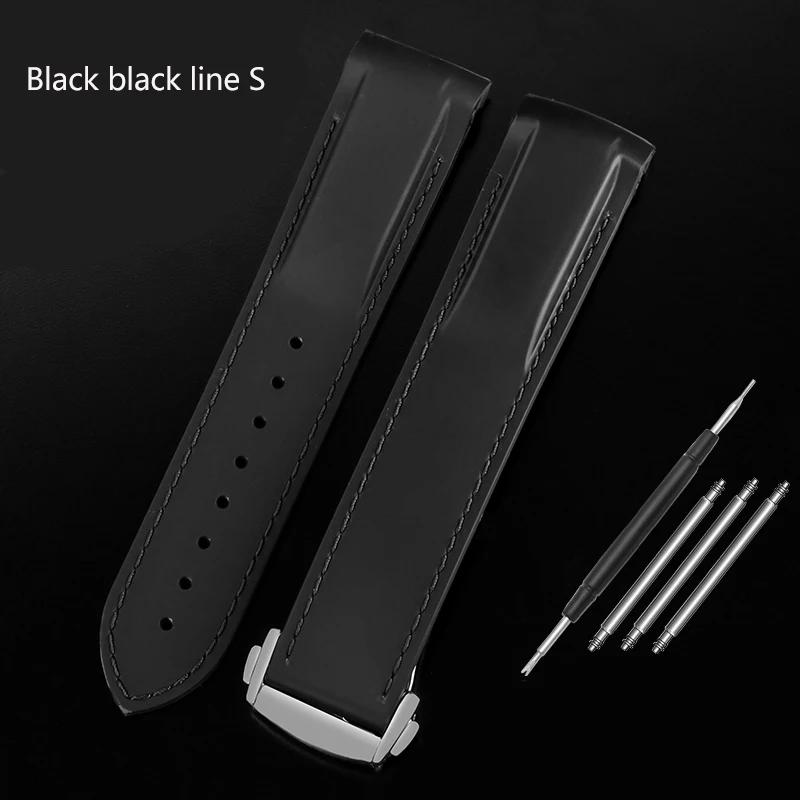 

Классический 22 мм силиконовый ремешок для часов Omega Planet Ocean 600 Quarter Orange Seamaster 300 резиновый ремешок изогнутый конец водонепроницаемый мужской браслет 22mm