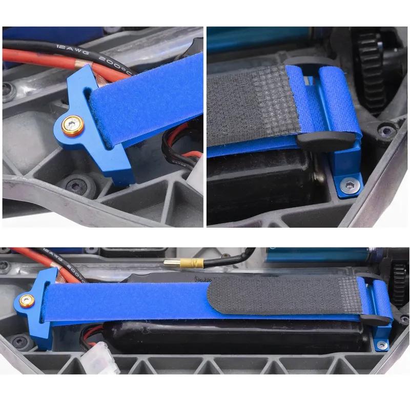 Metal Tall Battery Holder Mount Hold Down with Battery Strap for 1/10 Traxxas Slash 4x4 VXL RC Car Upgrade Parts Accessories