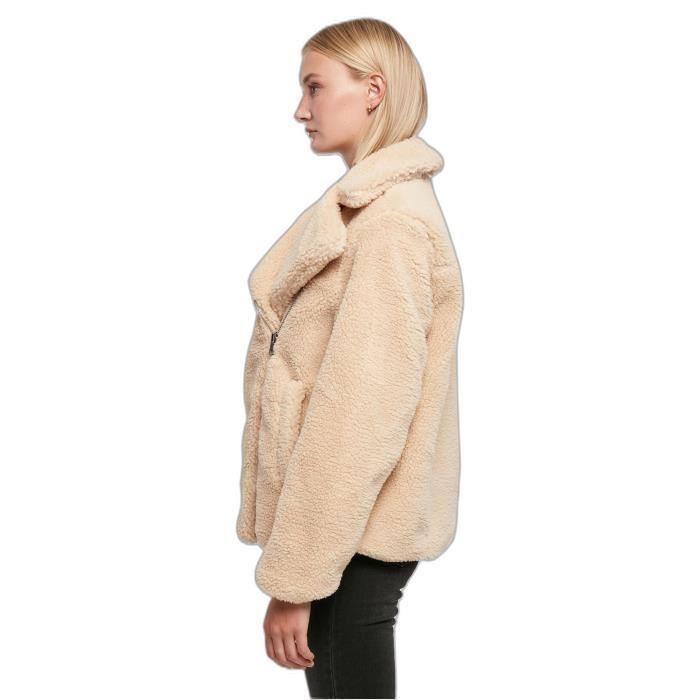 Veste Motard Sherpa Femme Urban Classics GT - Beige - Manches Longues - Respirant