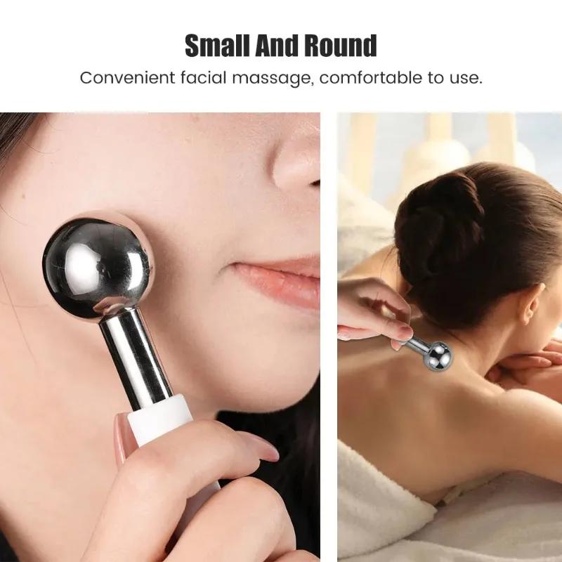 Stainless Steel Ice Globes Cooling Facial Sticks Beauty Spa Skin Care Tools Fine Wrinkles Tighten Pores Reduce Puffiness