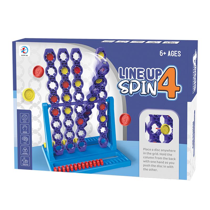 3D Rotating Four-in-a-Row Interactive Toy for Kindergarten Students
