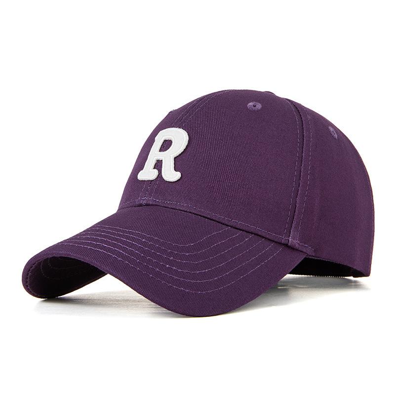 Multi-Color Hardtop R-Letter Baseball Hat Men'S And Women'S Sports Sunshade Sun Protection Moisture Cap Has Large Size