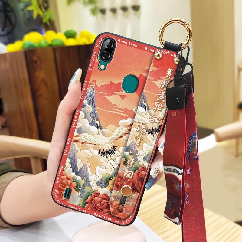 Soft case Silicone Phone Case For Blackview A60 Pro Waterproof Back Cover Kickstand Anti-knock Anti-dust Durable Lanyard
