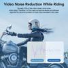 Motociklo šalmo „Bluetooth 5.1“ domofonas su 2K HD kamera, FM radiju, 10 W, USB C, greitas įkrovimas, 6 motociklininkams, 1500 m