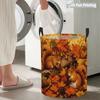 Collapsible Laundry Basket Large Round Waterproof Fabric Hamper Dirty Clothes Storage Bin Toy Organizer with Handles