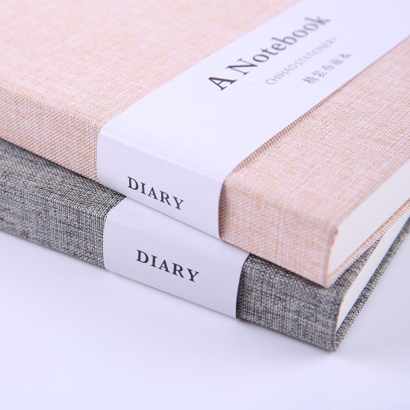 Custom A5 Fabric Printed Notebook 128 Sheets Sewing Bound Lined Blank Journal  ODM  Corporate Gift Eco Stationery