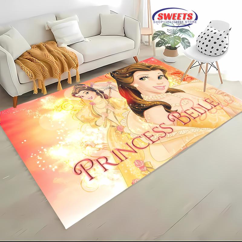 Neue Regale!Disney Belle Prinzessin Teppich, Wohnzimmer Schlafzimmer Bürobereich Kinderzimmer nach Wahl, Rutschfeste Maschinenwaschbare Matte