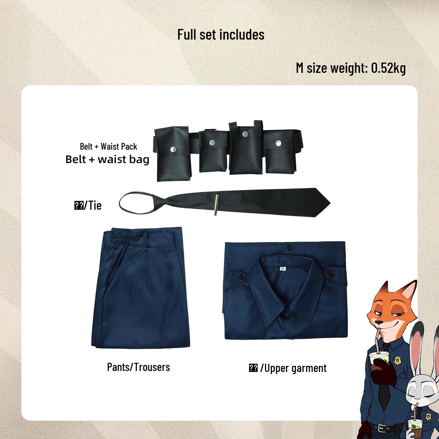 Available: Zootopia Cosplay - Judy the Rabbit & Nick the Fox Police Uniforms 140 cm