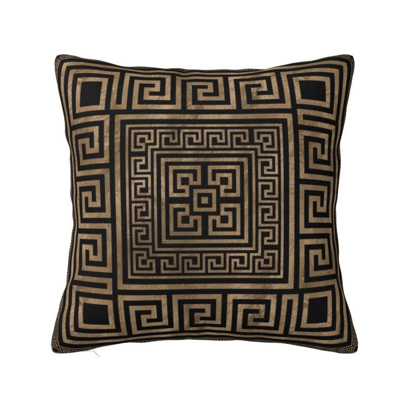 

Custom Luxury Greek Key Meander Cushion Cover for Sofa Soft Black and White Marble Pillow Case Home Decor 30x30cm 12x12in