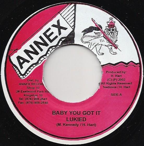 

7inch Record LUKIE D - Baby You Got It NONE Annex 2003 Jamaica Reggae, Ska & Dub Used