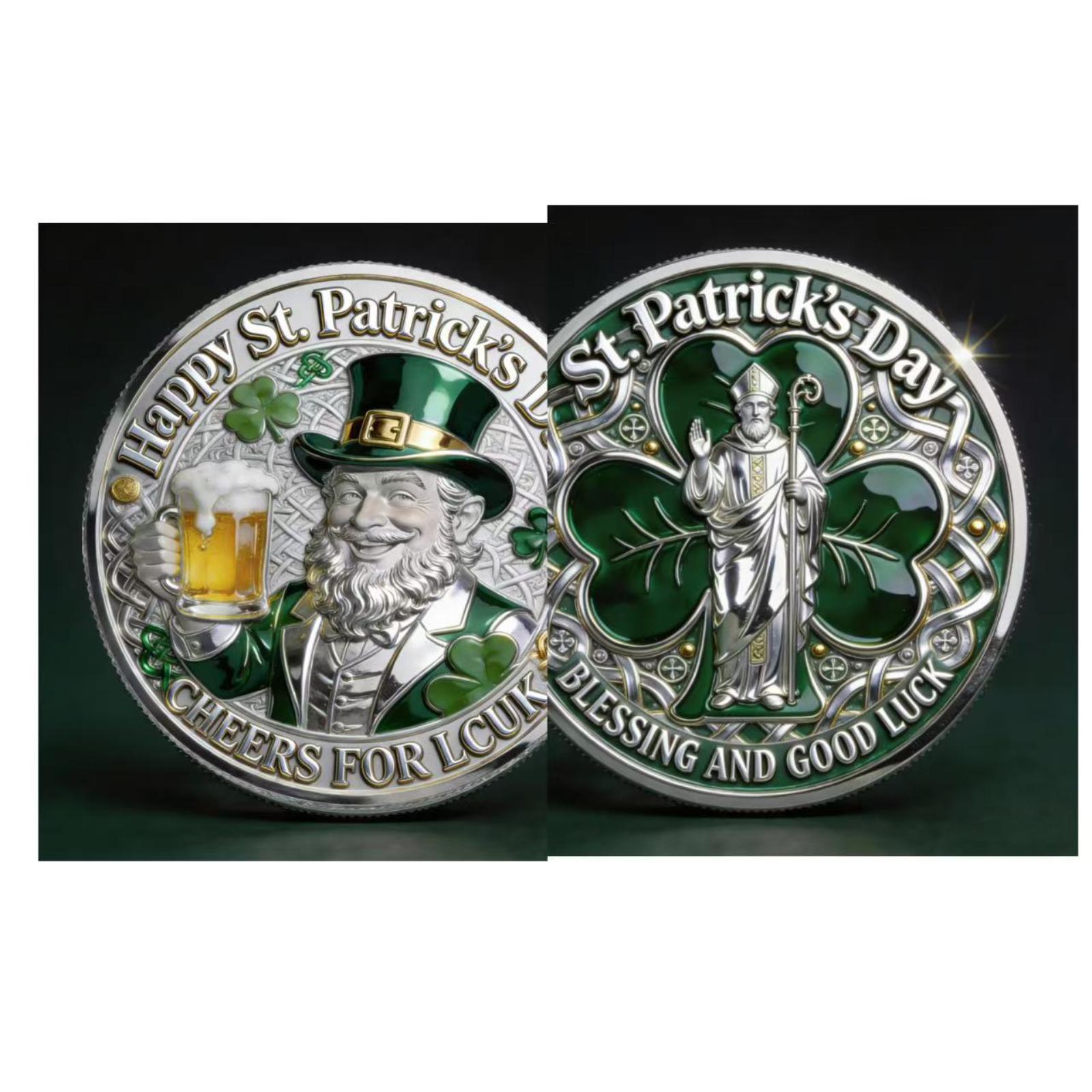 улица. Трехмерная рельефная памятная монета Святого Патрика One Size