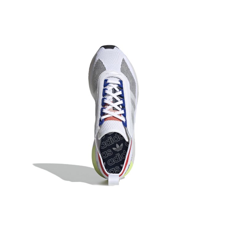 adidas Originals Sl Tela Cuero Sintético Cómodos Versátiles Antideslizantes Resistentes al Desgaste Zapatillas Casuales de Caña Baja para Mujer Blanco Rojo Azul FV9492