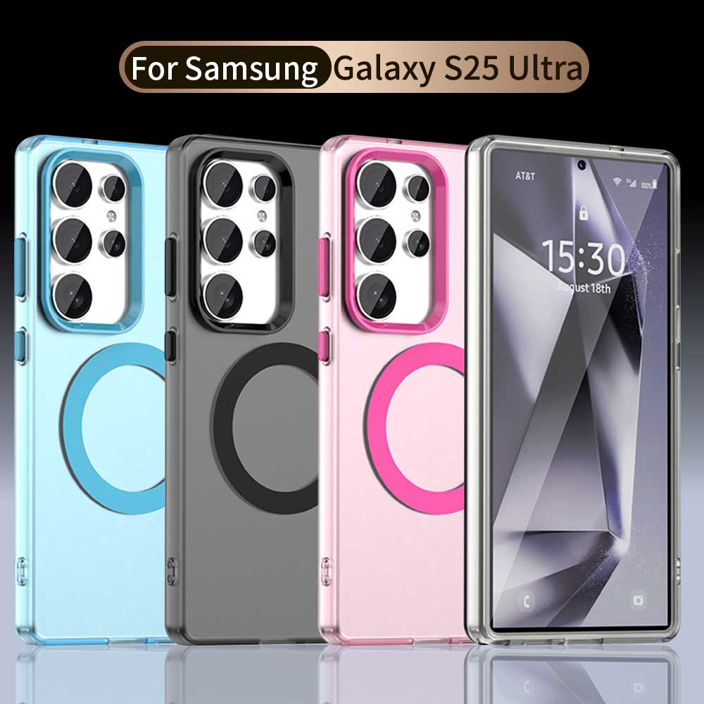 Magsafe Matte Case For Samsung Galaxy S25 S24 Ultra Plus S25 Edge S24 FE Case Magnetic Wireless Charging Shockproof Back Cover