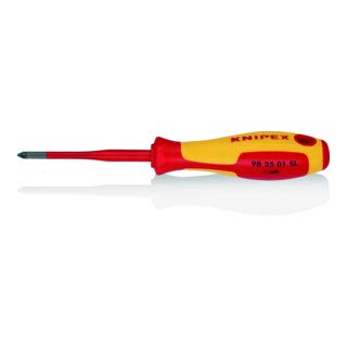 KNIPEX 1000V Insulated Screwdriver (+1) Pozidriv Type 9825-01SL