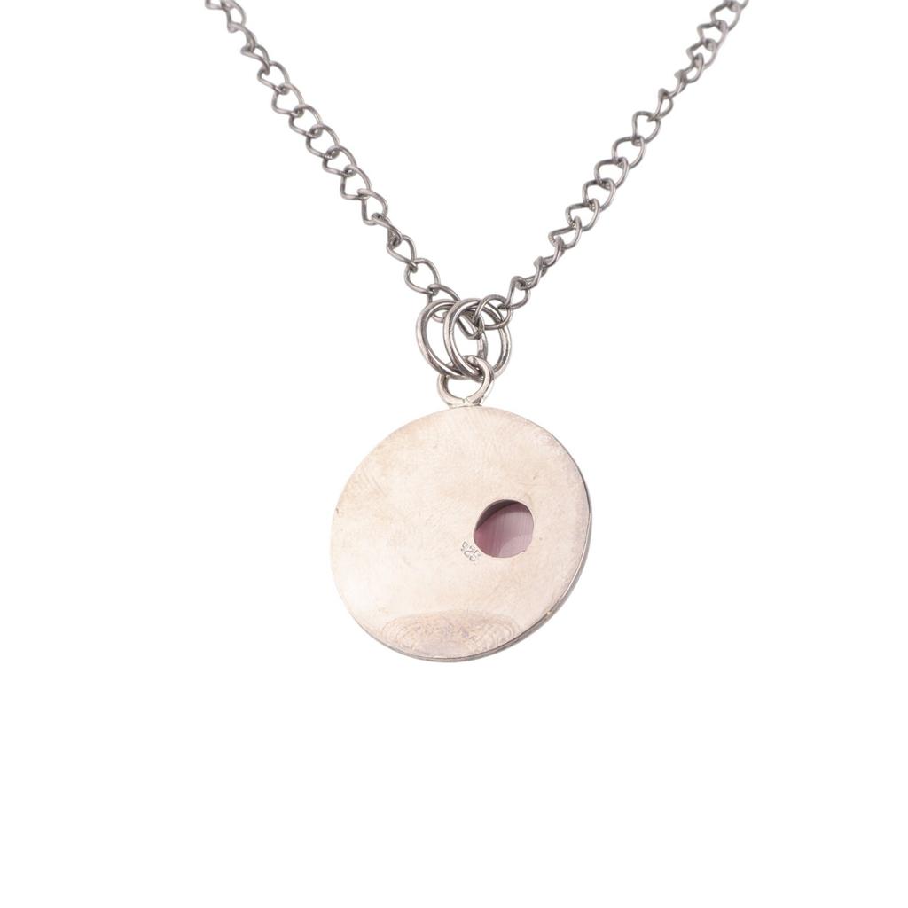 Purple Cat's Eye Gemstone 925 Sterling Silver Jewelry Handcrafted Pendant 1.30" PP-33-44