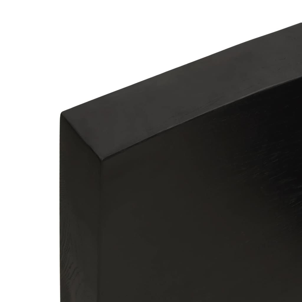 Vidaxl Półka, Ciemnobrązowa, 80X60X(2-6) Cm, Wykończone Drewno Dębowe