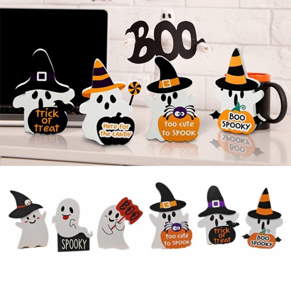 3Pcs/Set Funny Cute Ghost Table Ornament Creative Halloween Ghost Decor Desk Decor