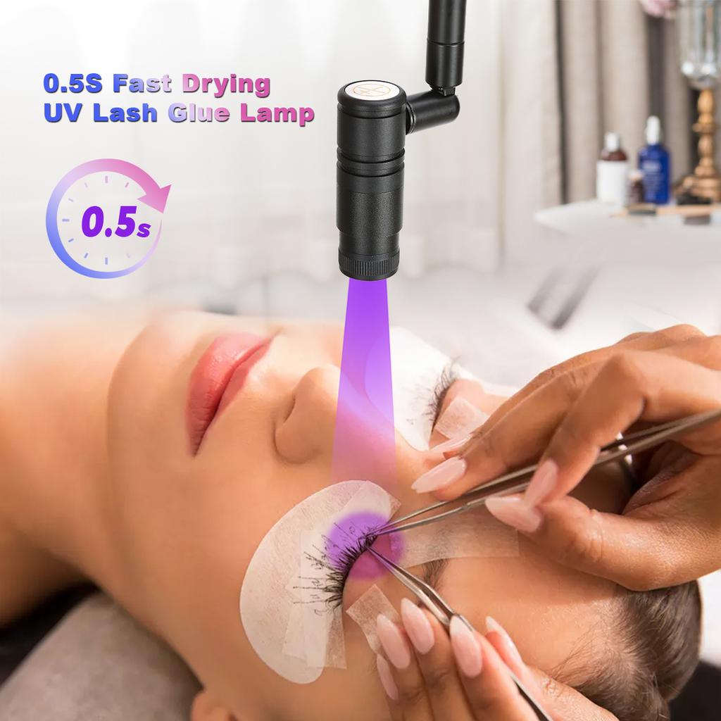 UV lampa na prodlužování řas pinzeta na řasy rychleschnoucí nastavitelná bodová lampa na nehty pracovní lampa na manikúru refrakční lampa