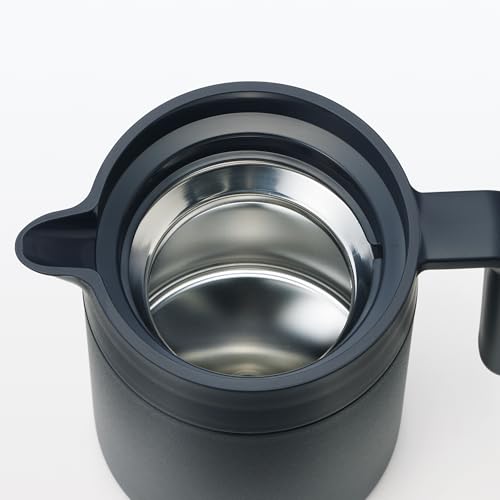 MUJI Wide-Mouth, Easy-to-Wash Insulated Tabletop Pot, Black, 0.8L, 84334559