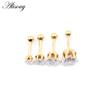 Alisouy 2pcs 3-6mm Ear Stud Earrings Hypoallergenic Round Cubic Zirconia Stainless Steel CZ Girls High Quality Women Earrings