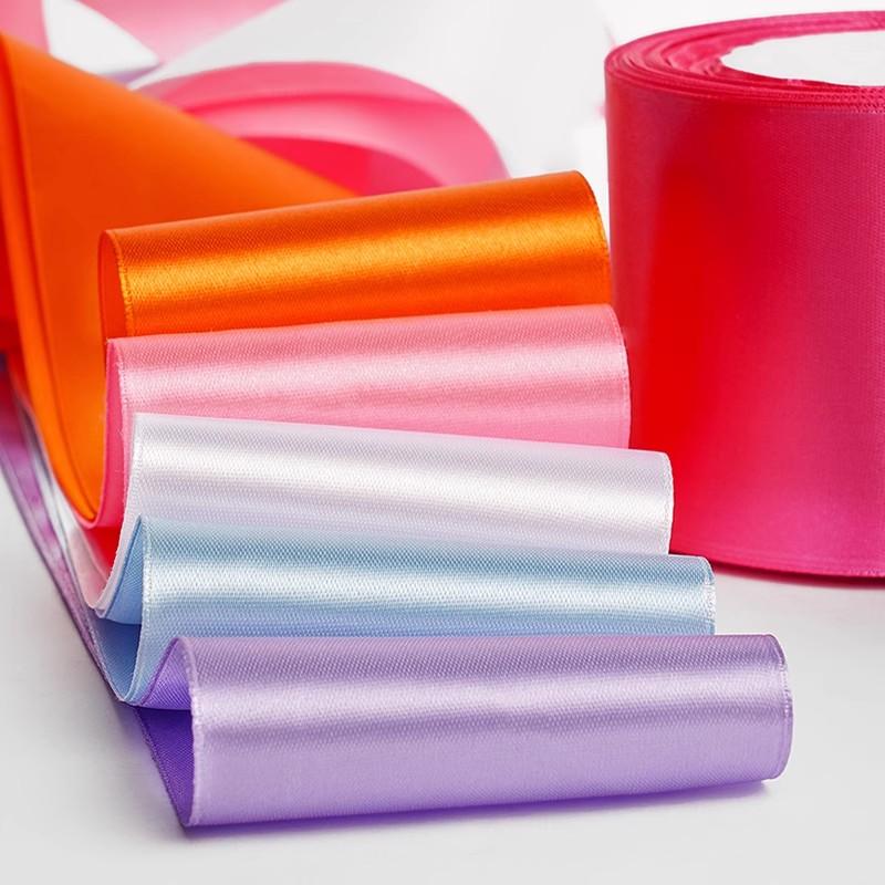 10cm Wide 22 Meters/Roll Champagne Satin Ribbon Polyester Ribbon for Wedding Chair/Car/Party Decoration Hand Sewing DIY