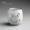 White Ceramic Tea Cup Cute Cat Kung Fu TeaCups 100ml
