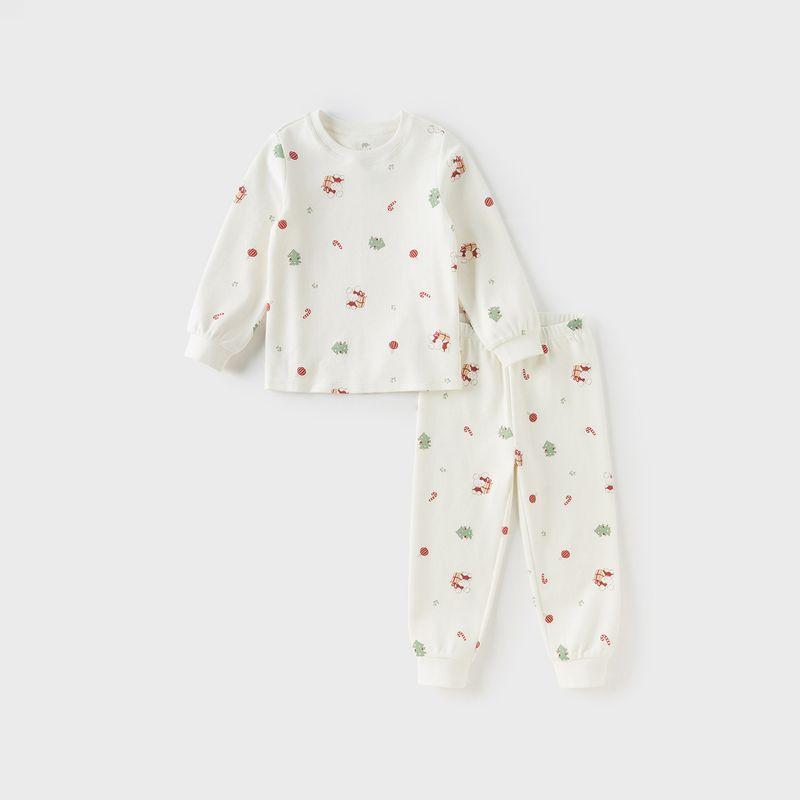 David Bella Girls' Autumn Clothing Set Christmas Children's Underwear Set Spring New Antibacterial Pajamas Warm Class a