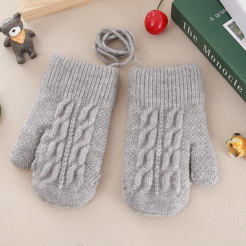 Warm Cartoon Children Gloves Fleece Coldproof Kids Full Fingers Gloves Warm Knitted